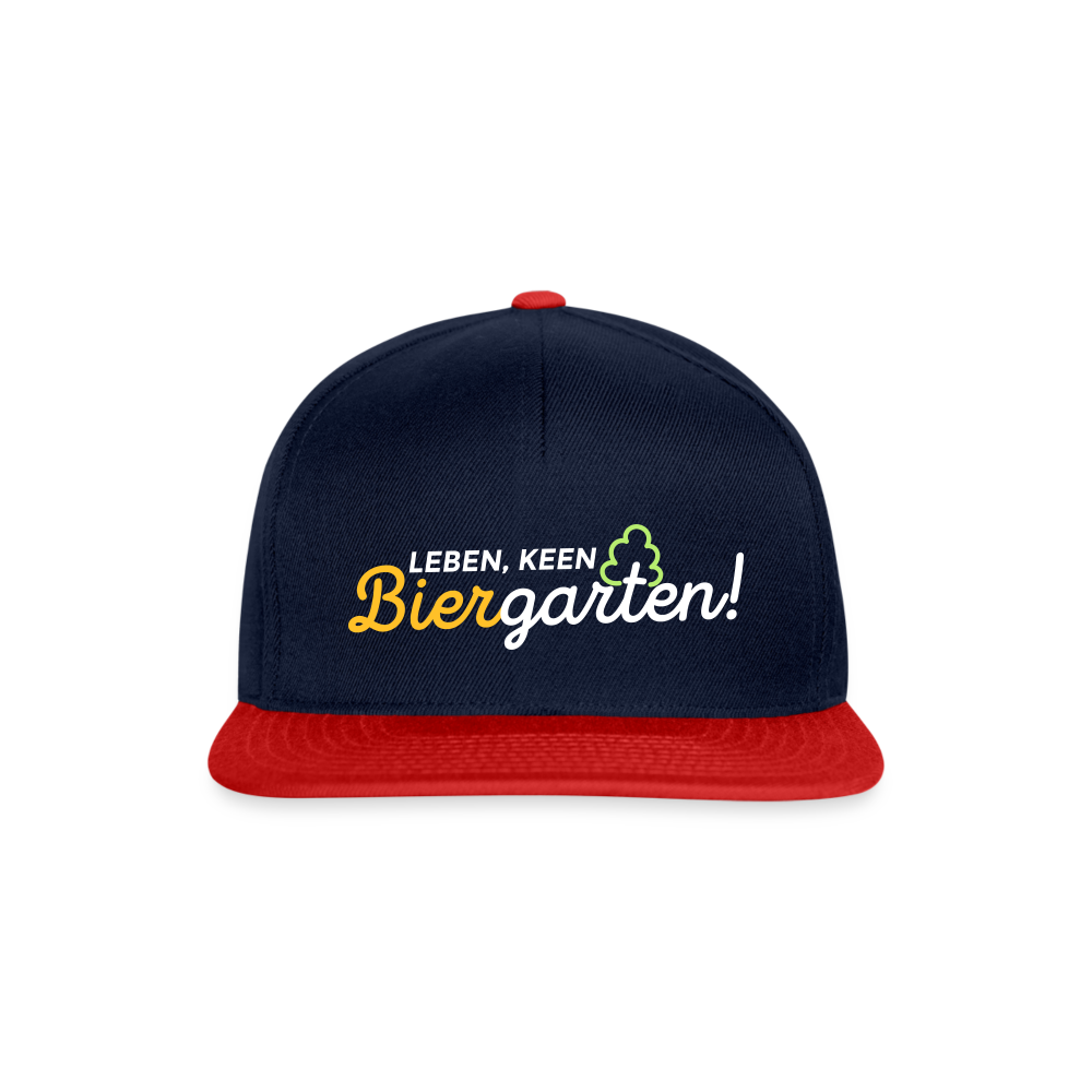 Leben, keen Biergarten! - Snapback Cap - Navy/Rot