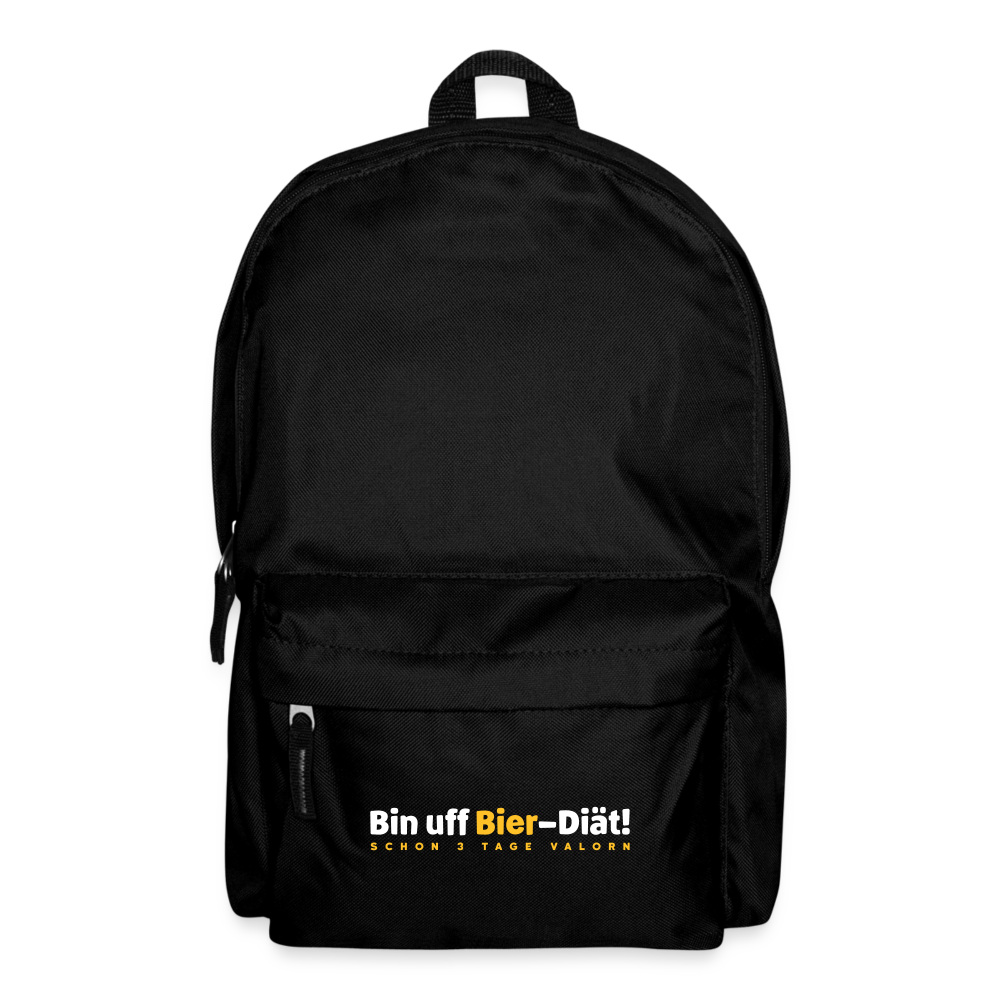 Bin uff Bier-Diät! (schon 3 Tage valorn) - Rucksack - Schwarz