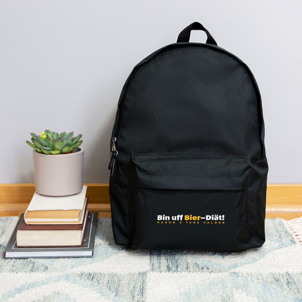 Bin uff Bier-Diät! (schon 3 Tage valorn) - Rucksack - Schwarz