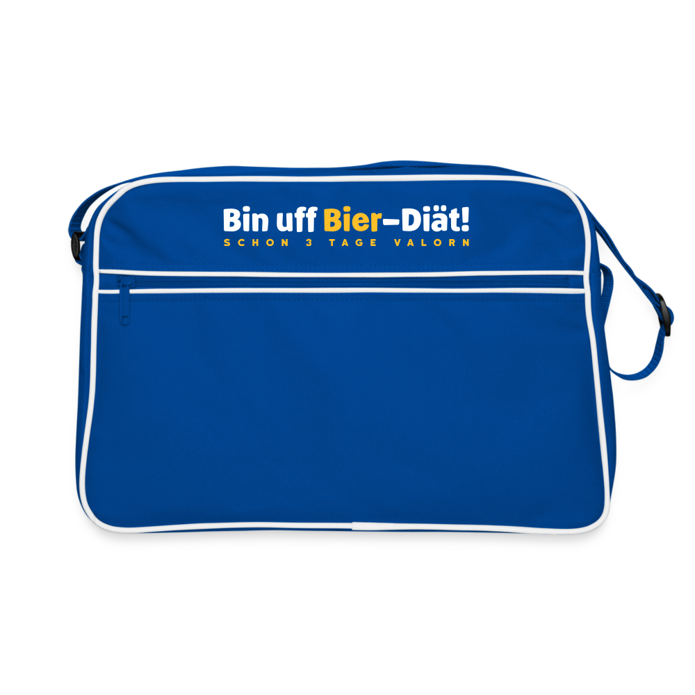 Bin uff Bier-Diät! (schon 3 Tage valorn) - Retro Taschev - Blau/Weiß