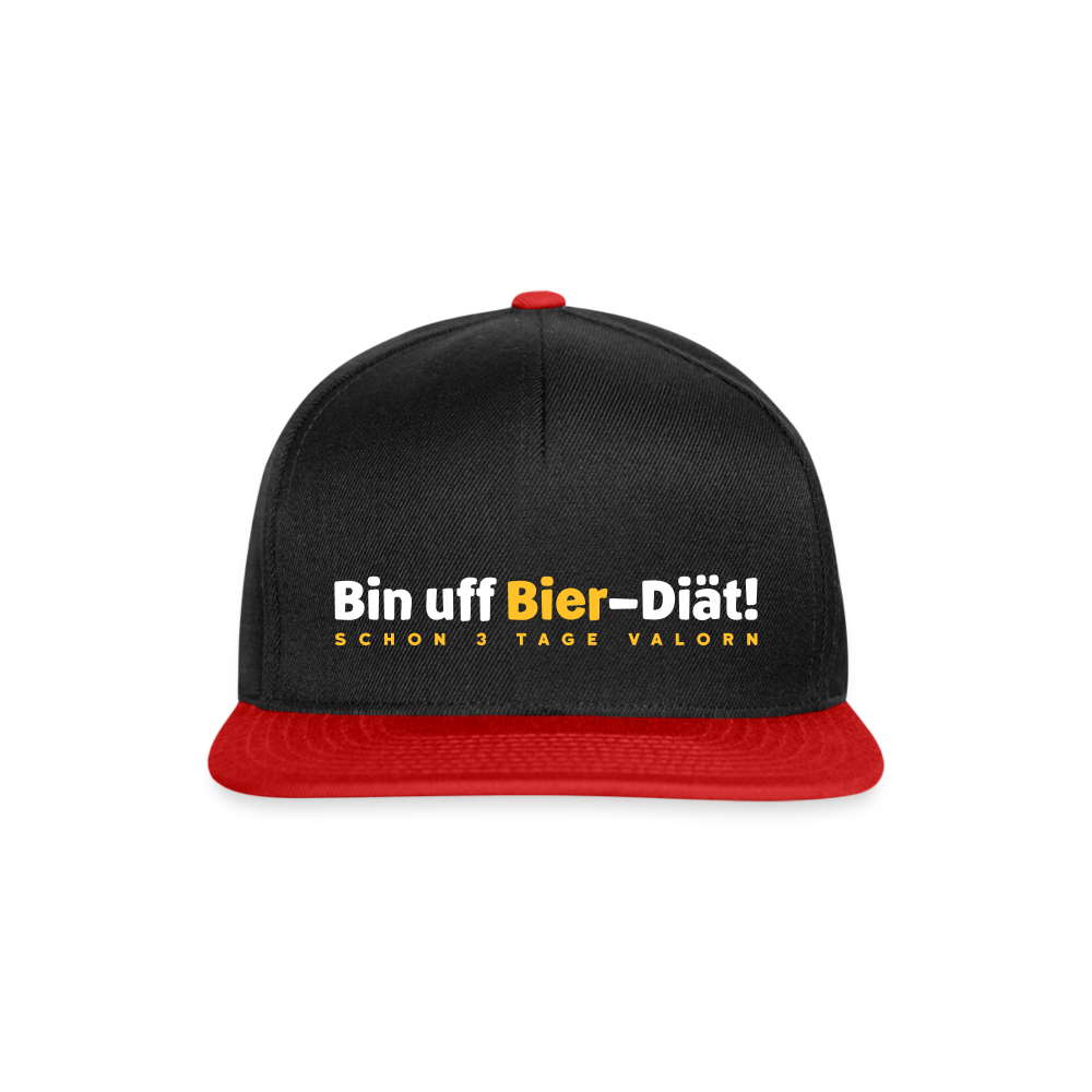 Bin uff Bier-Diät! (schon 3 Tage valorn) - Snapback Cap - Schwarz/Rot