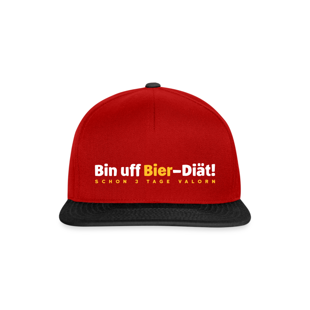 Bin uff Bier-Diät! (schon 3 Tage valorn) - Snapback Cap - Rot/Schwarz