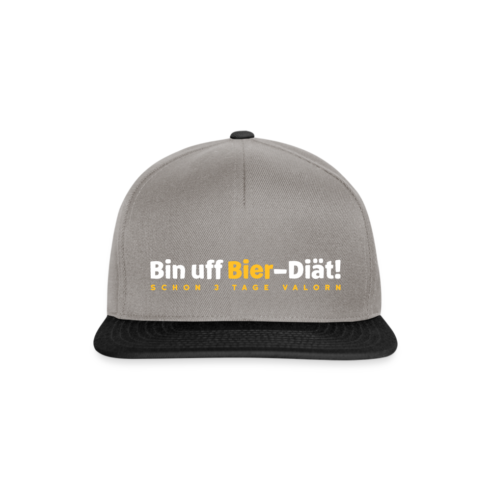 Bin uff Bier-Diät! (schon 3 Tage valorn) - Snapback Cap - Graphit/Schwarz