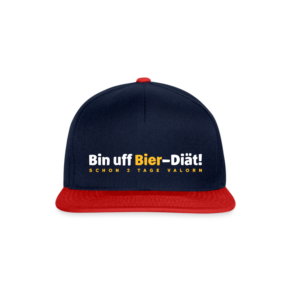 Bin uff Bier-Diät! (schon 3 Tage valorn) - Snapback Cap - Navy/Rot