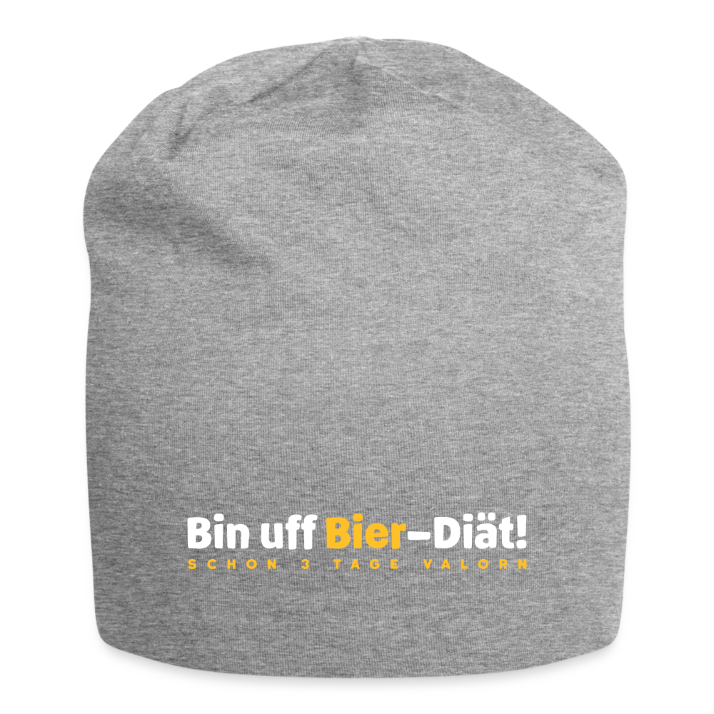 Bin uff Bier-Diät! (schon 3 Tage valorn) - Jersey Beanie - Grau meliert