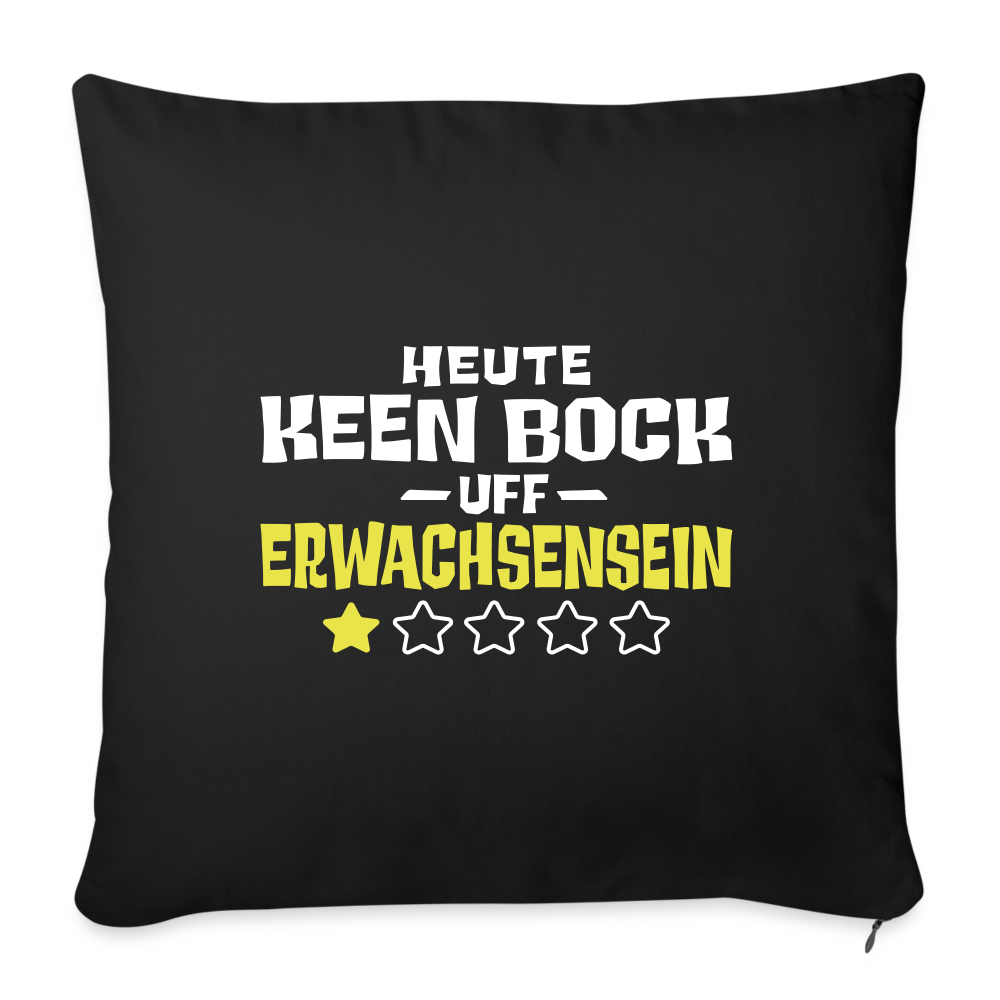 Keen Bock uff Erwachsensein - Sofakissen mit Füllung (45 x 45 cm) - Schwarz