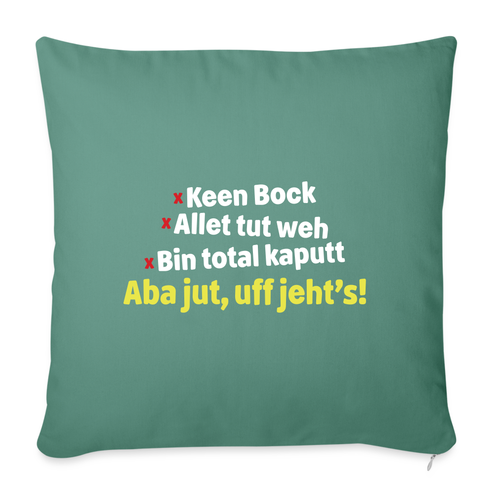 aba jut, uff jeht's! - Sofakissen mit Füllung (45 x 45 cm) - Tanngrün