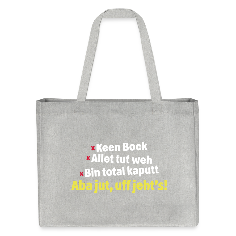 aba jut, uff jeht's! - Shopping Bag - Grau meliert