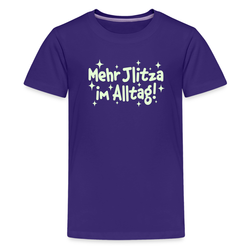 Mehr Jlitzer im Alltag! - Teenager Premium T-Shirt - Lila