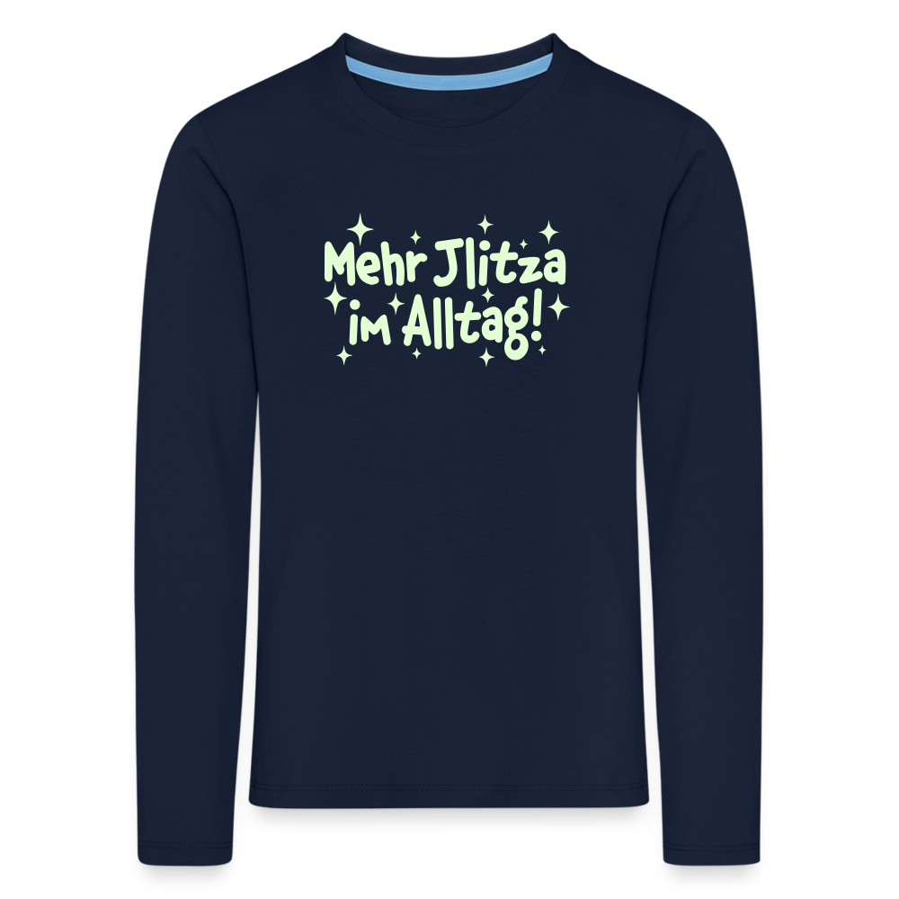 Mehr Jlitzer im Alltag! - Kinder Langarmshirt - Navy