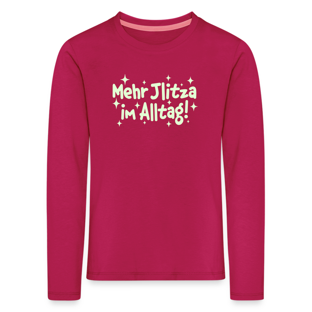 Mehr Jlitzer im Alltag! - Kinder Langarmshirt - dunkles Pink