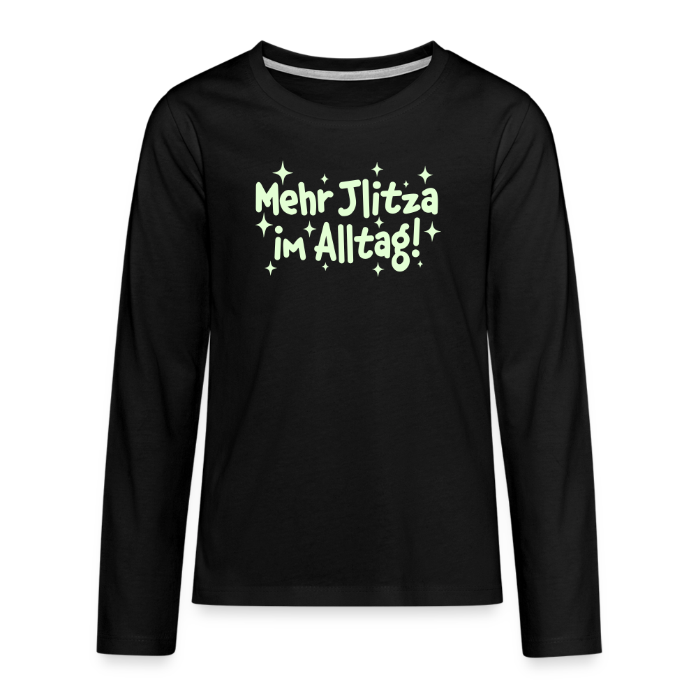 Mehr Jlitzer im Alltag! - Teenager Langarmshirt - Schwarz