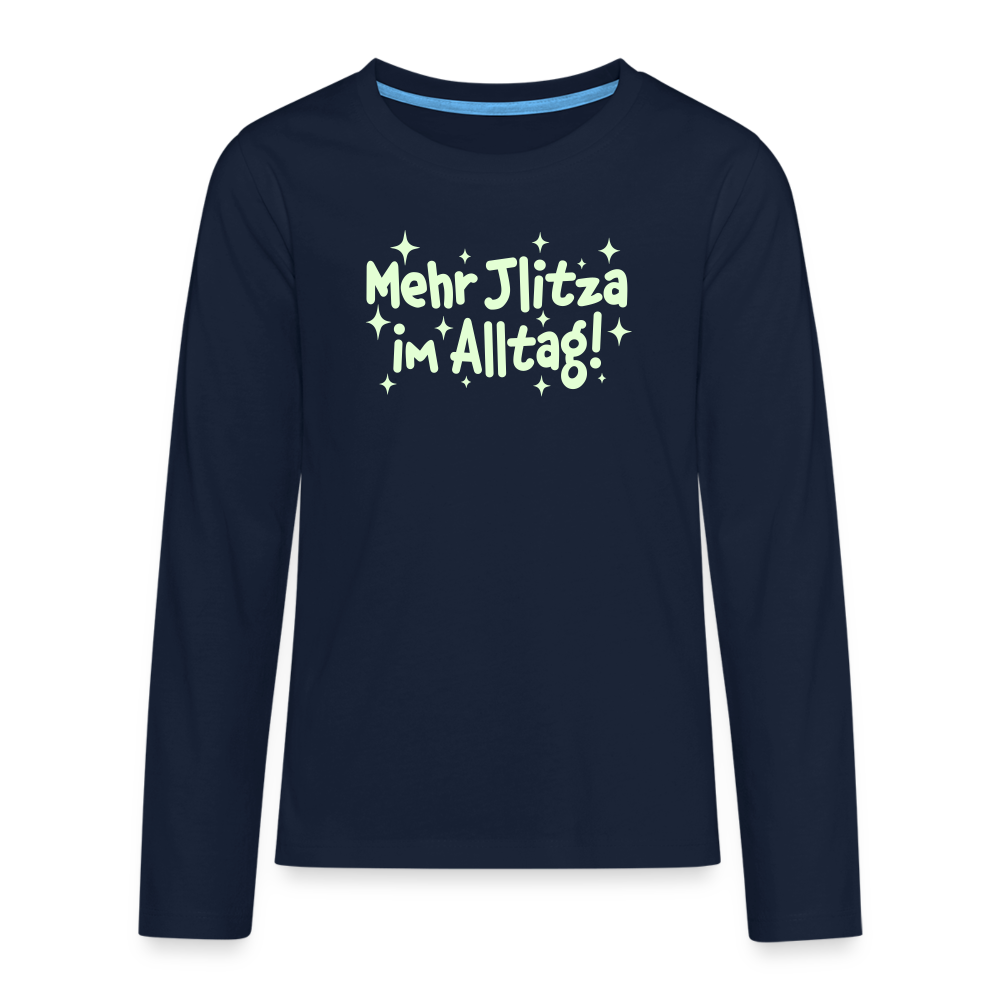 Mehr Jlitzer im Alltag! - Teenager Langarmshirt - Navy