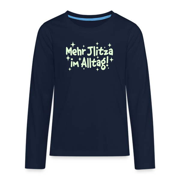 Mehr Jlitzer im Alltag! - Teenager Langarmshirt - Navy