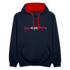 Eene meene Meck... - Kontrast Hoodie - Navy/Rot