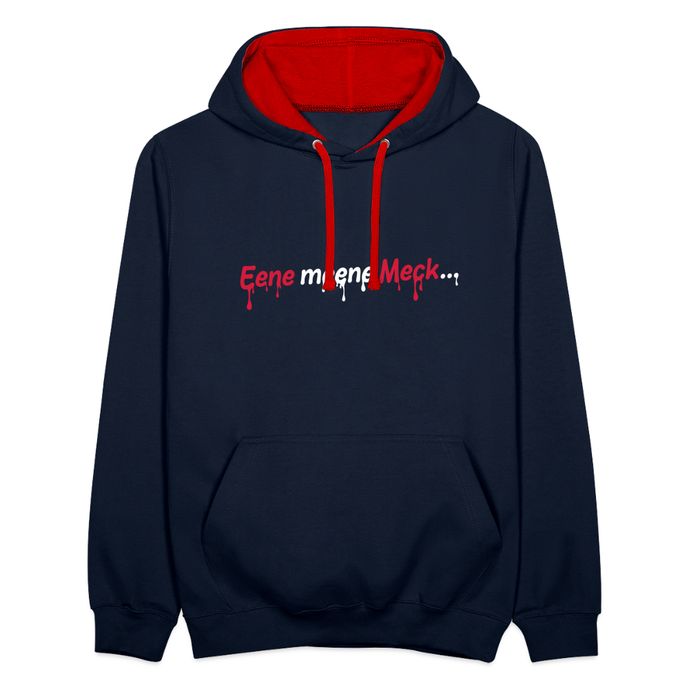 Eene meene Meck... - Kontrast Hoodie - Navy/Rot
