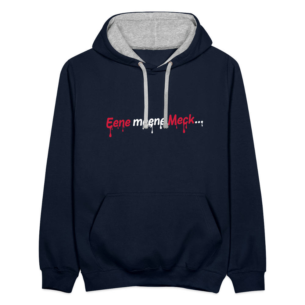 Eene meene Meck... - Kontrast Hoodie - Navy/Grau meliert
