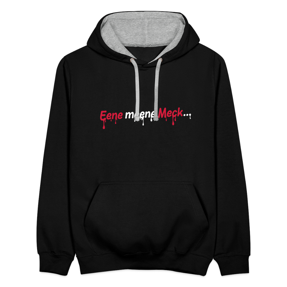 Eene meene Meck... - Kontrast Hoodie - Schwarz/Grau meliert
