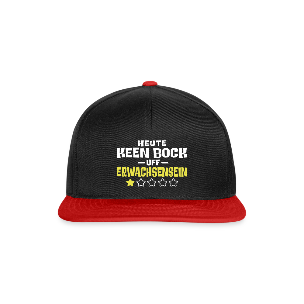 Keen Bock uff Erwachsensein - Snapback Cap - Schwarz/Rot