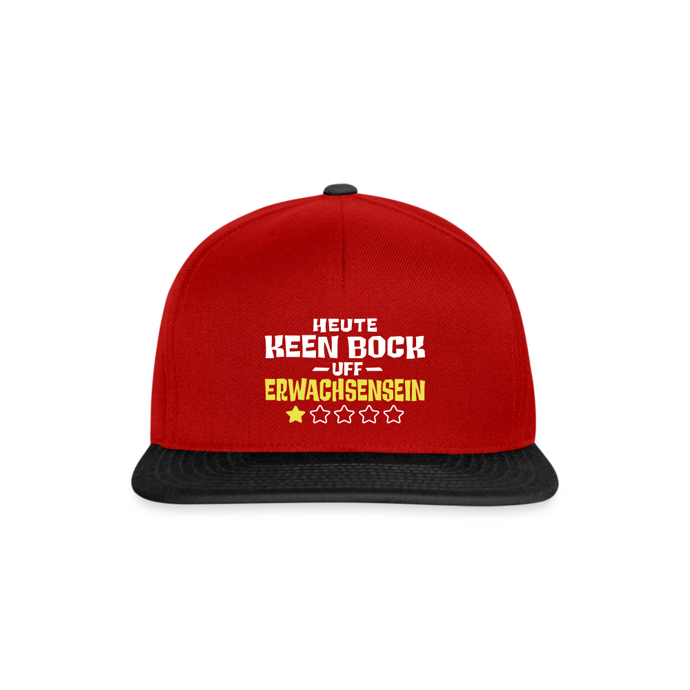 Keen Bock uff Erwachsensein - Snapback Cap - Rot/Schwarz