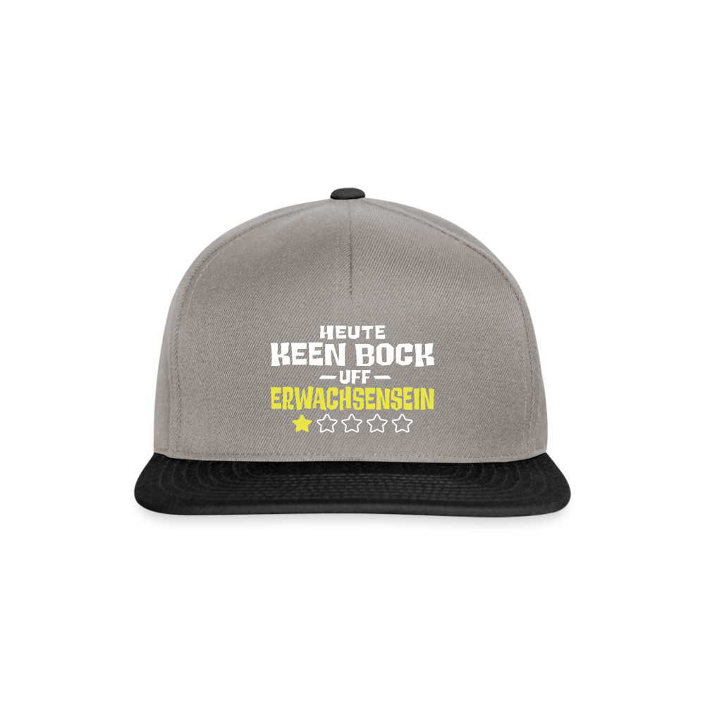 Keen Bock uff Erwachsensein - Snapback Cap - Graphit/Schwarz