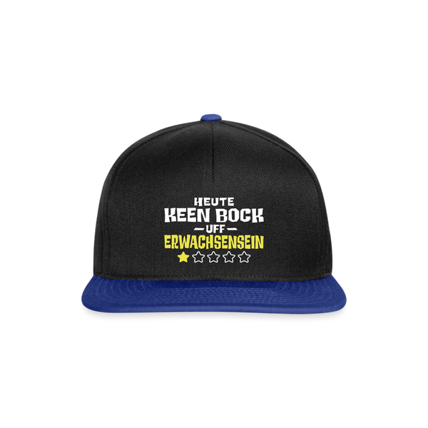 Keen Bock uff Erwachsensein - Snapback Cap - Schwarz/Königsblau