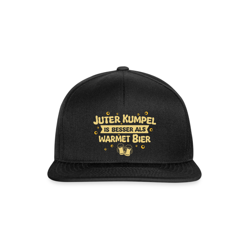 Juter Kumpel ist besser als warmet Bier - Snapback Cap - Schwarz/Schwarz