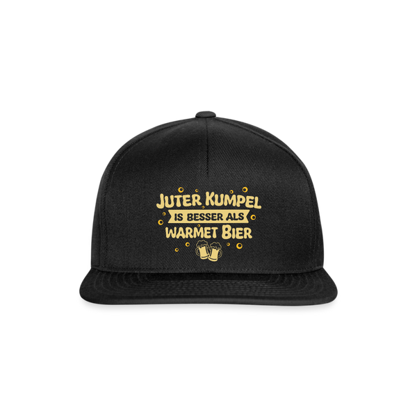 Juter Kumpel ist besser als warmet Bier - Snapback Cap - Schwarz/Schwarz