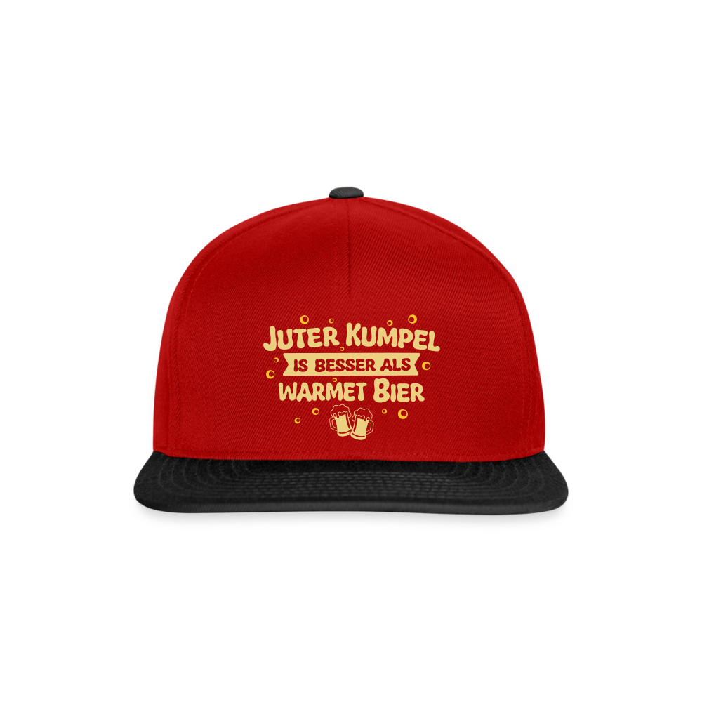 Juter Kumpel ist besser als warmet Bier - Snapback Cap - Rot/Schwarz
