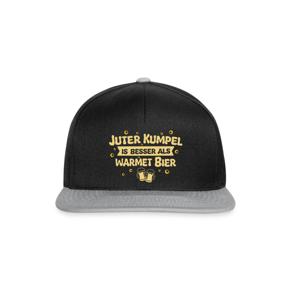 Juter Kumpel ist besser als warmet Bier - Snapback Cap - Schwarz/Grau