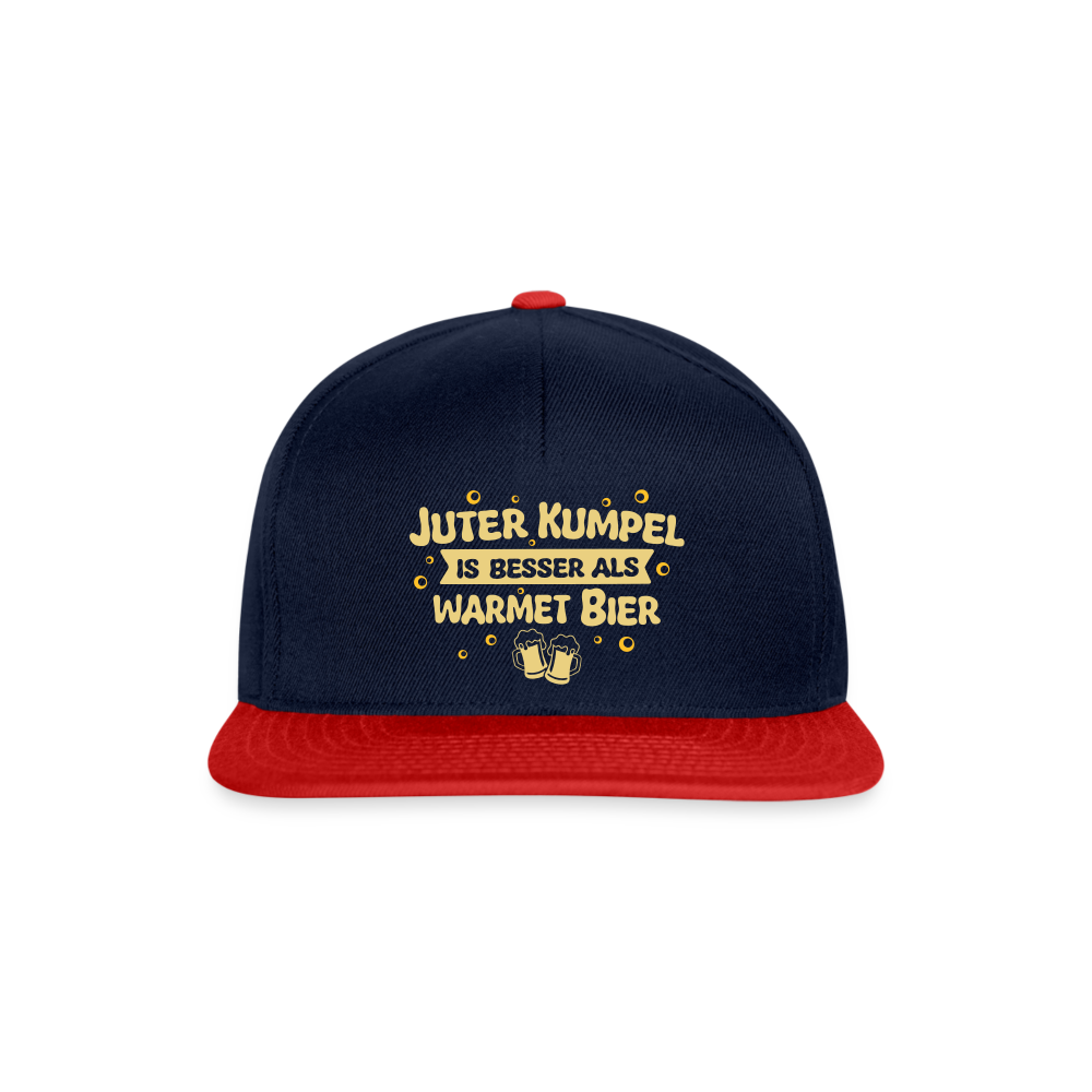 Juter Kumpel ist besser als warmet Bier - Snapback Cap - Navy/Rot
