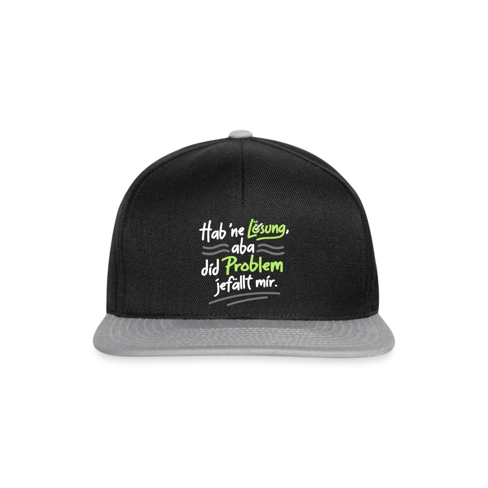 Hab 'ne Lösung, aba did Problem jefällt mir. - Snapback Cap - Schwarz/Grau
