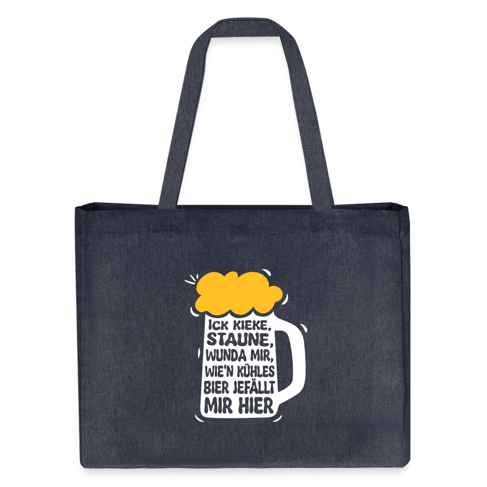 Ick kieke, staune, wunda mir, wie'n kühles Bier jefällt mir hier - Shopping Bag - midnight Blue