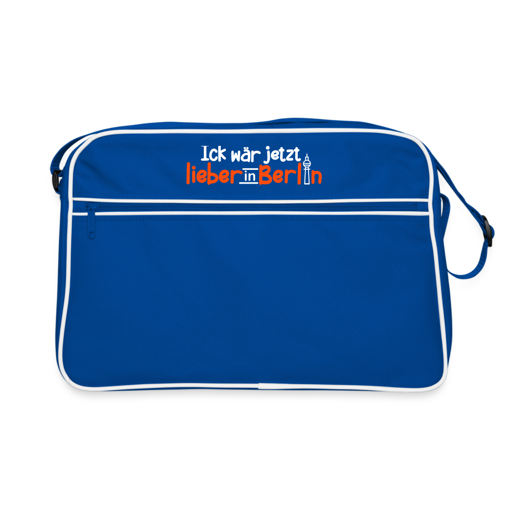 Ick wär jetzt lieber in Berlin - Retro Tasche - Blau/Weiß