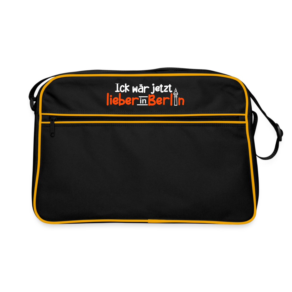 Ick wär jetzt lieber in Berlin - Retro Tasche - Schwarz/Gold
