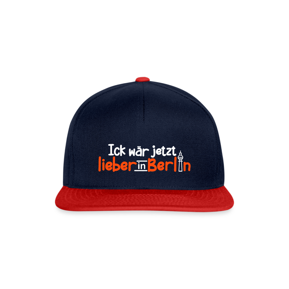 Ick wär jetzt lieber in Berlin - Snapback Cap - Navy/Rot