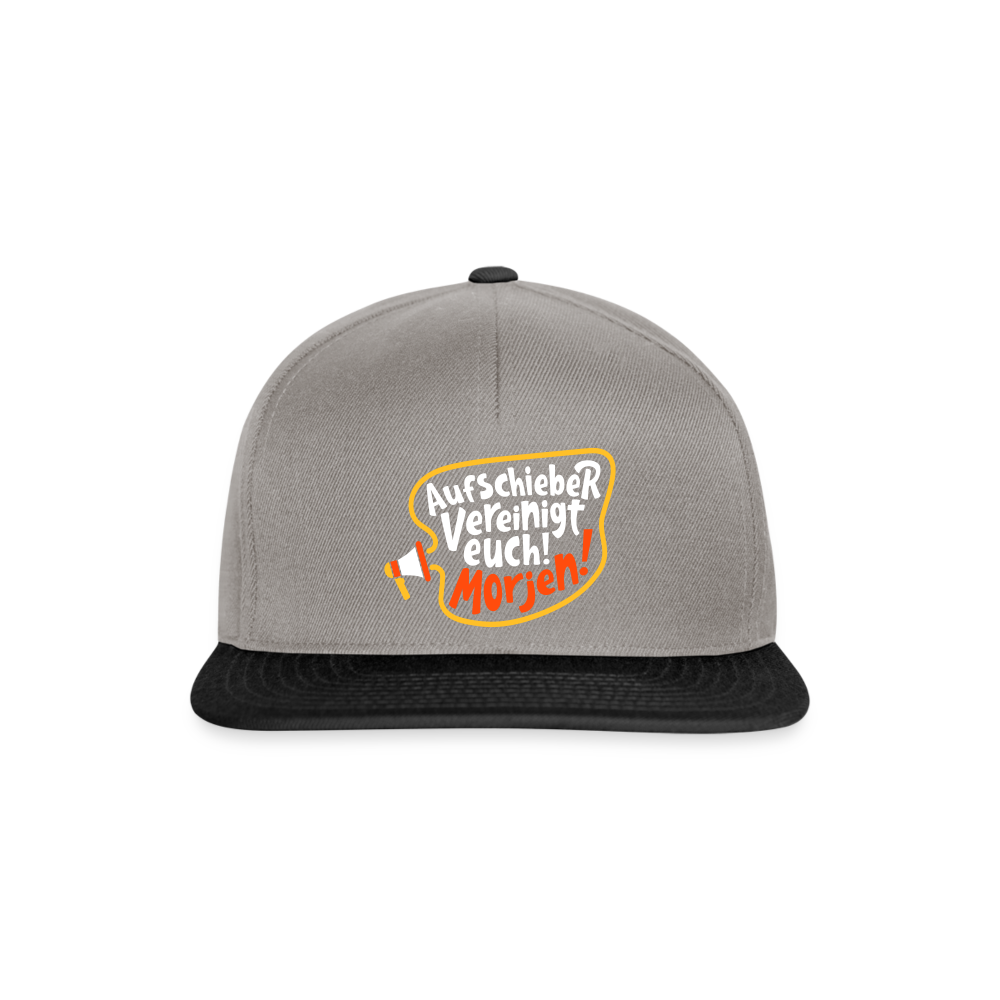 Aufschieber vereinigt euch! Morjen! - Snapback Cap - Graphit/Schwarz