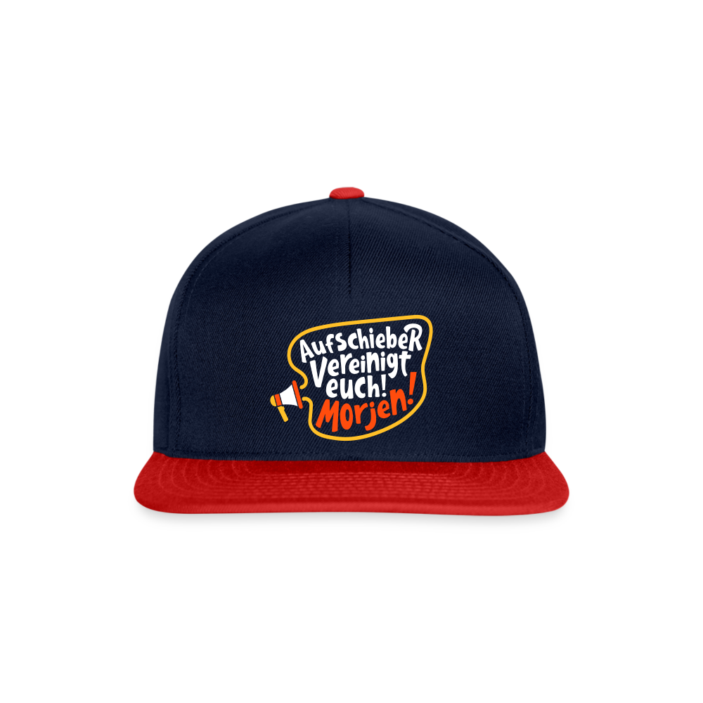 Aufschieber vereinigt euch! Morjen! - Snapback Cap - Navy/Rot