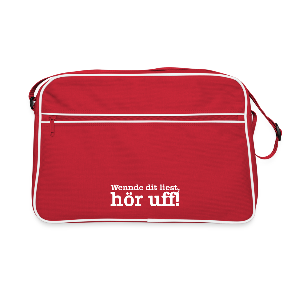 Wenn de dit liest, hör uf! - Retro Tasche - Rot/Weiß