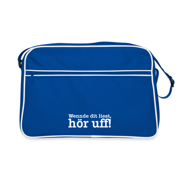 Wenn de dit liest, hör uf! - Retro Tasche - Blau/Weiß