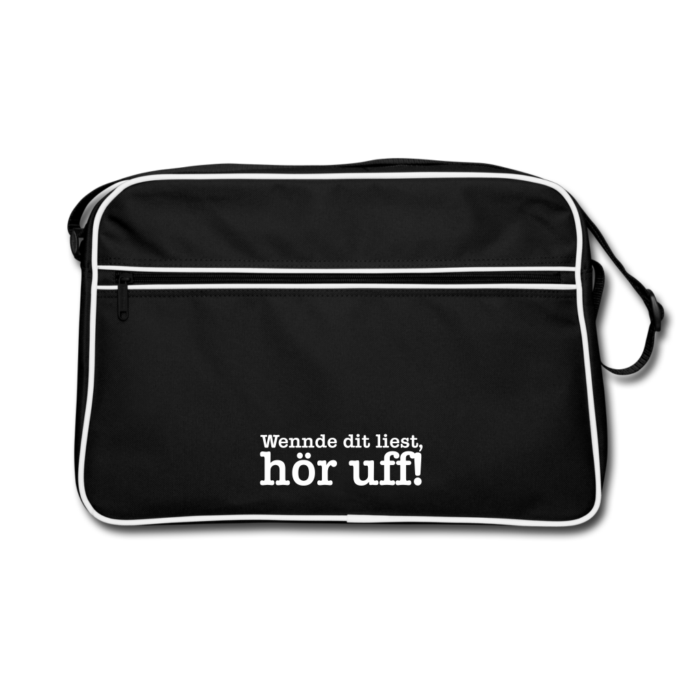 Wenn de dit liest, hör uf! - Retro Tasche - Schwarz/Weiß
