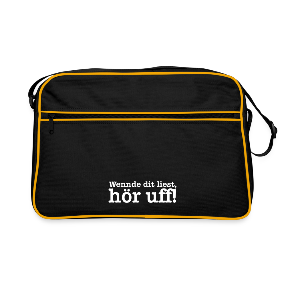 Wenn de dit liest, hör uf! - Retro Tasche - Schwarz/Gold