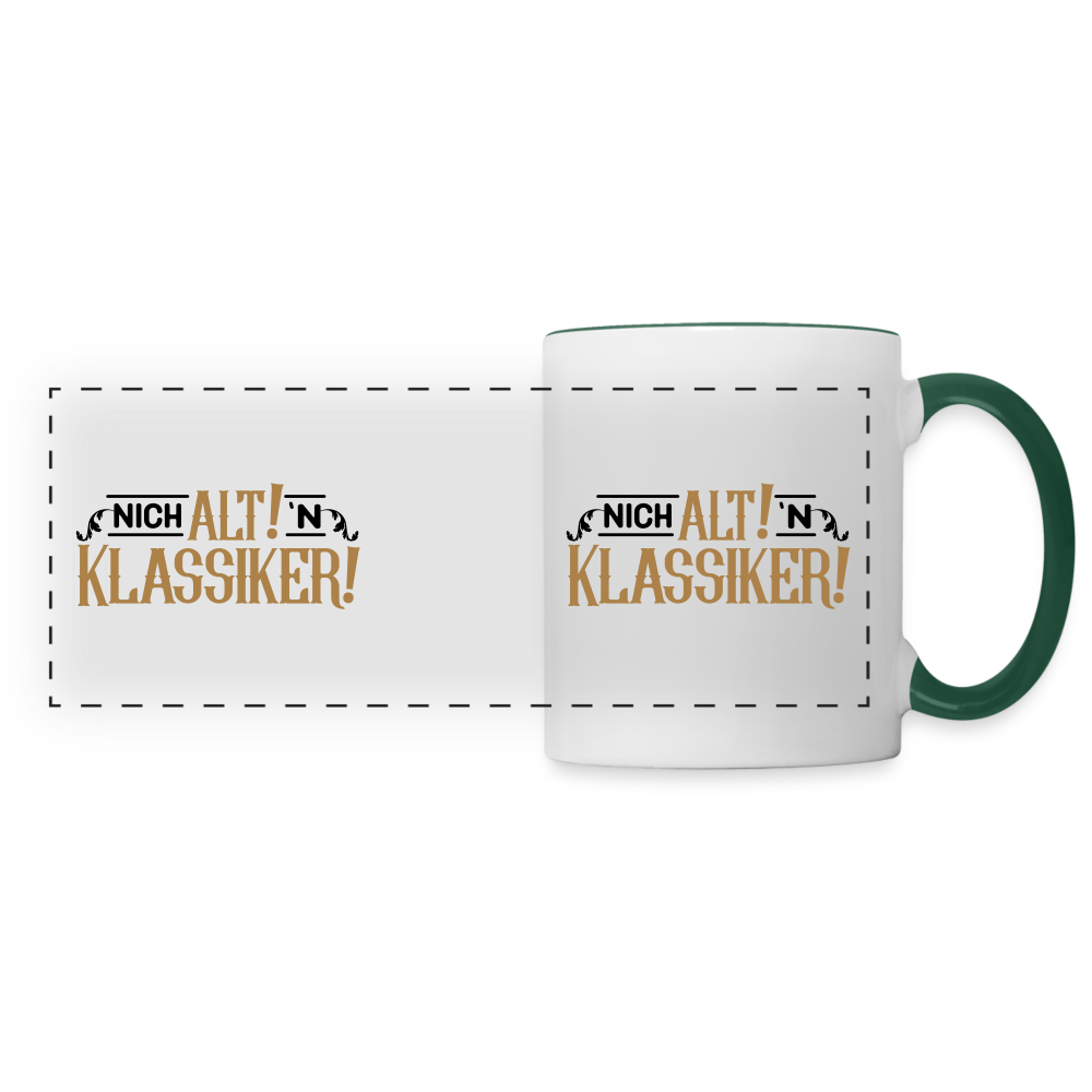Nich alt! 'n Klassiker! - Tasse zweifarbig - Weiß/Dunkelgrün