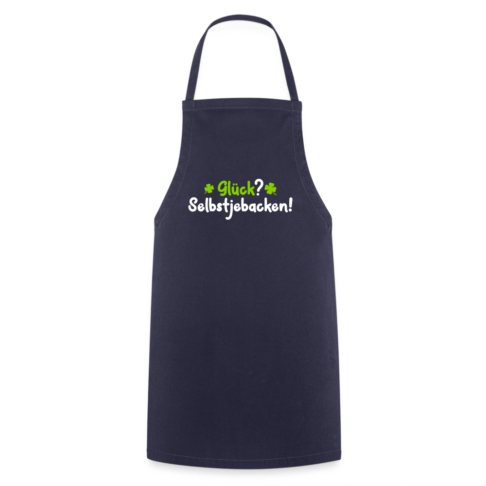 Glück? Selbstjebacken - Kochschürze - Navy