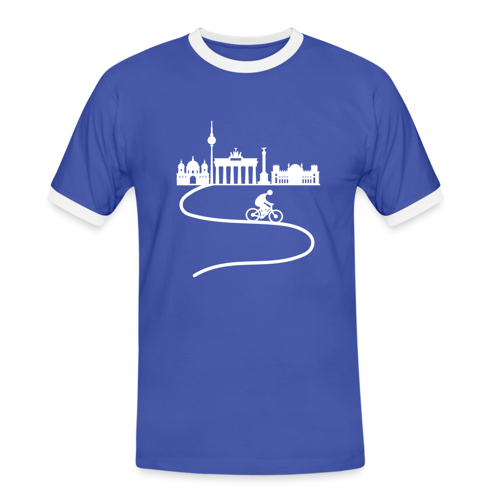 Aus der Stadt - Männer Ringer T-Shirt - Blau/Weiß