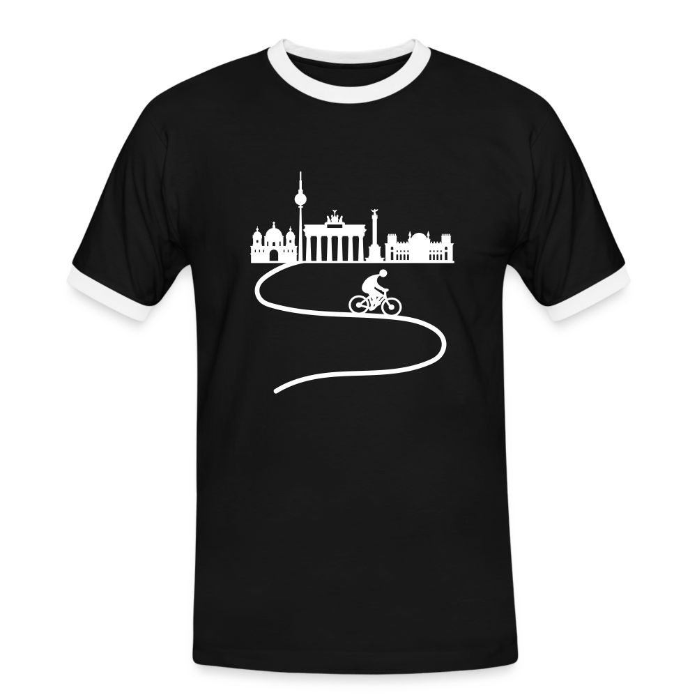 Aus der Stadt - Männer Ringer T-Shirt - Schwarz/Weiß