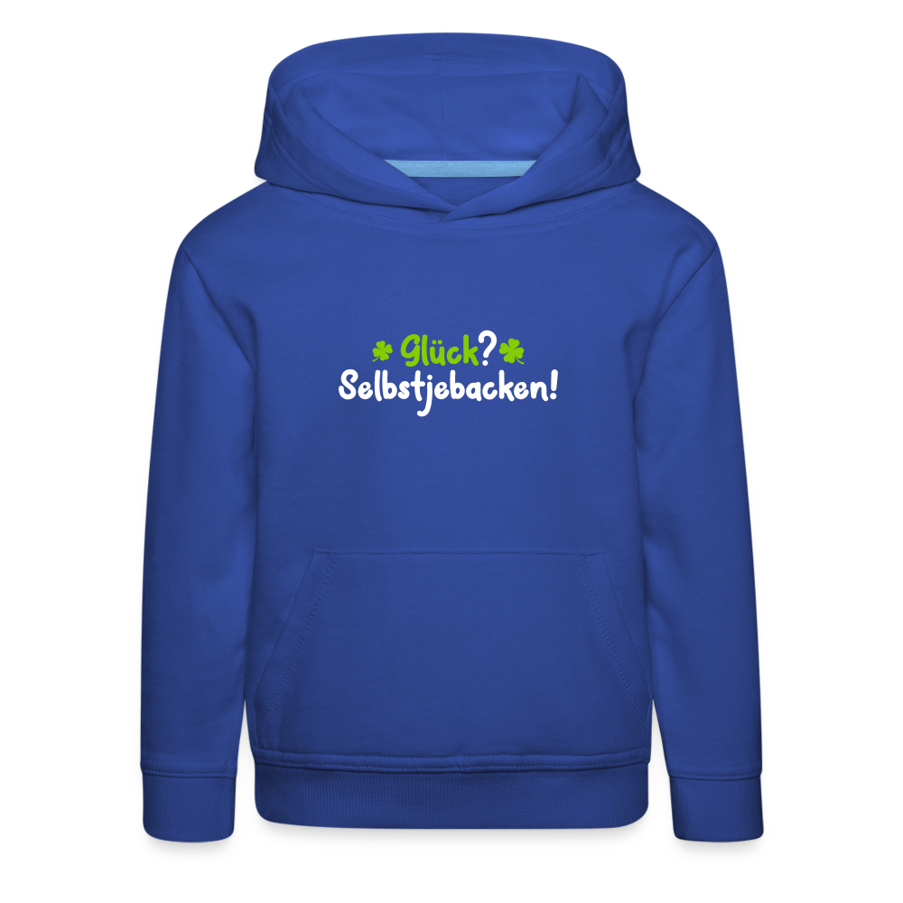 Glück? Selbstjebacken - Kinder Premium Hoodie - Royalblau