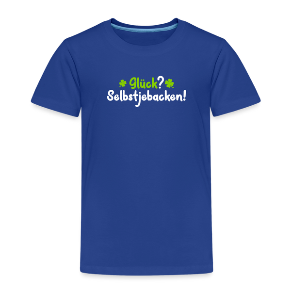 Glück? Selbstjebacken - Kinder Premium T-Shirt - Königsblau