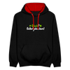 Glück? Selbstjebacken - Kontrast Hoodie - Schwarz/Rot