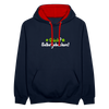 Glück? Selbstjebacken - Kontrast Hoodie - Navy/Rot